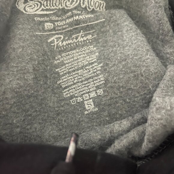 Primitive x Sailor Moon Hoodie Black Mens M Acid-Washed/Tie-Dyed Shiny Logo Rare - Picture 3 of 4